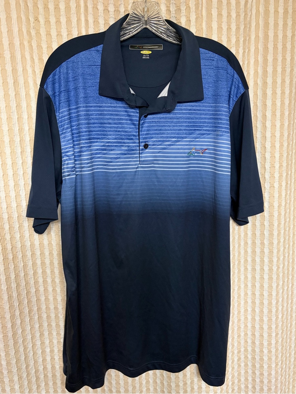 Greg Norman Collection Navy and Cobalt Gradient Polo